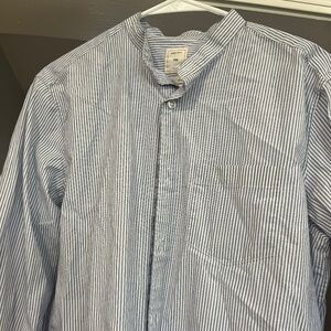 Gap Men's Collarless Striped Button Down, Size M